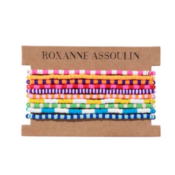 Roxanne Assoulin Technicolor Stripe Bracelet Bunch Set of 10
